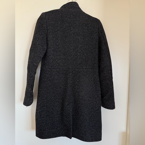 Comptoir Des Cotonniers (French) Wool Coat with Leather Trimming - S - Picture 5 of 9